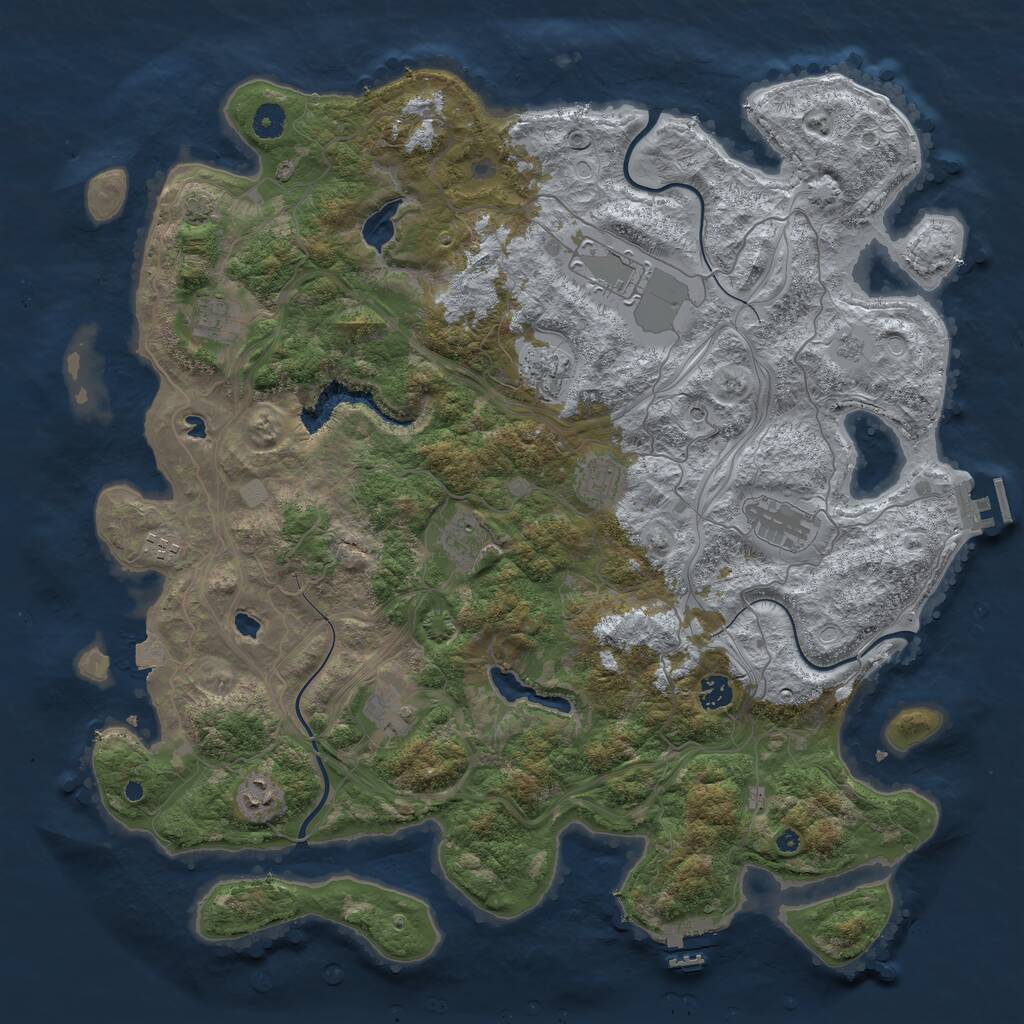 Rust Map: Procedural Map, Size: 4500, Seed: 1849153445, 16 Monuments