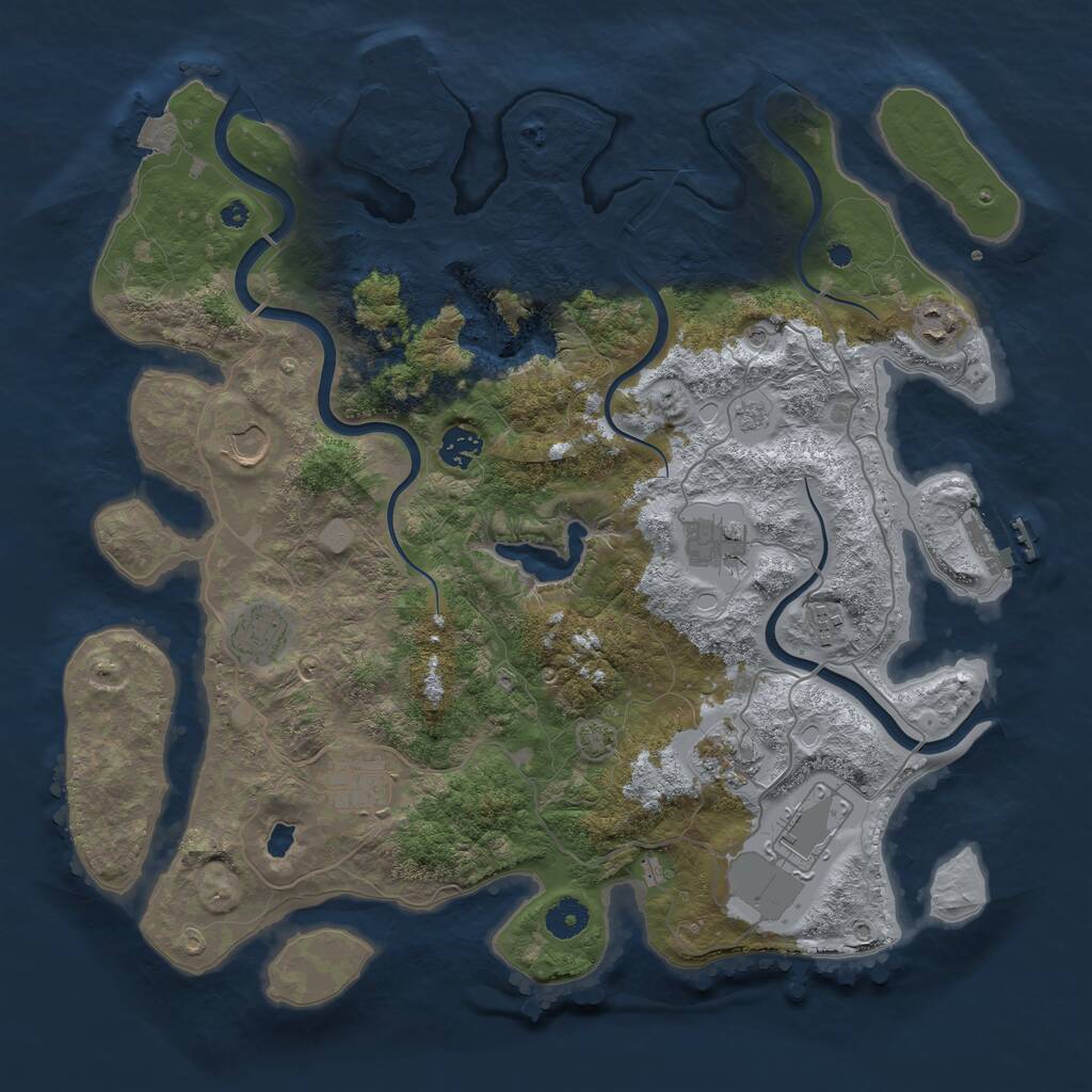 Rust Map: Procedural Map, Size: 4000, Seed: 334375851, 15 Monuments