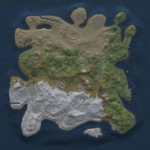 Thumbnail Rust Map: Procedural Map, Size: 3700, Seed: 20072023, 17 Monuments