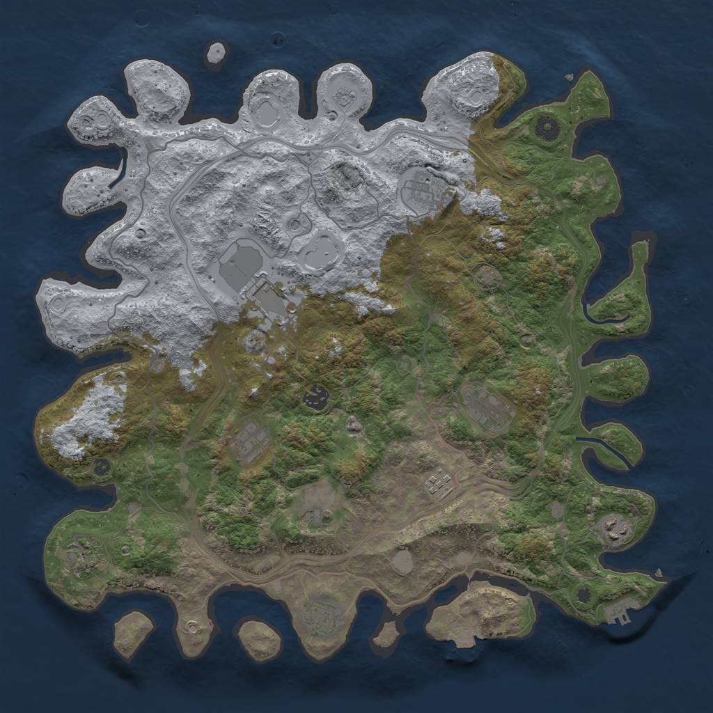 Rust Map: Procedural Map, Size: 4291, Seed: 824281189, 17 Monuments