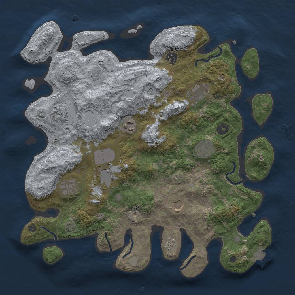 Rust Map: Procedural Map, Size: 3750, Seed: 836061317, 15 Monuments
