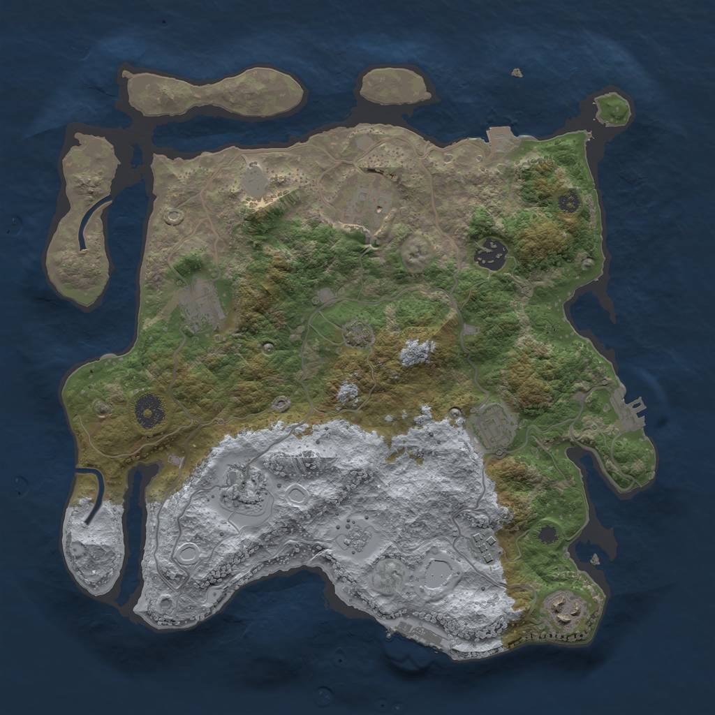 Rust Map: Procedural Map, Size: 3400, Seed: 54384, 14 Monuments