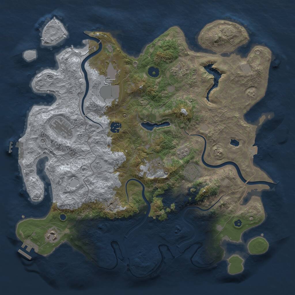 Rust Map: Procedural Map, Size: 4000, Seed: 377427824, 14 Monuments