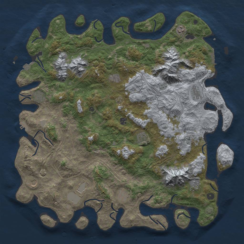 Rust Map: Procedural Map, Size: 5000, Seed: 123480802, 19 Monuments