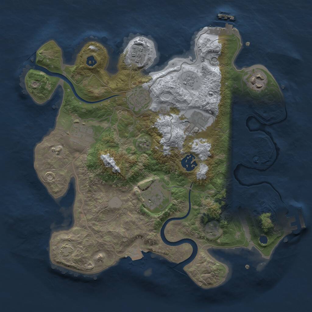 Rust Map: Procedural Map, Size: 3000, Seed: 1203152511, 13 Monuments