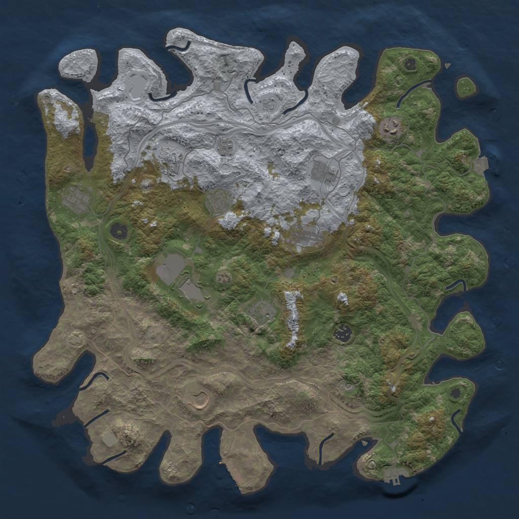 Rust Map: Procedural Map, Size: 4500, Seed: 268896081, 19 Monuments