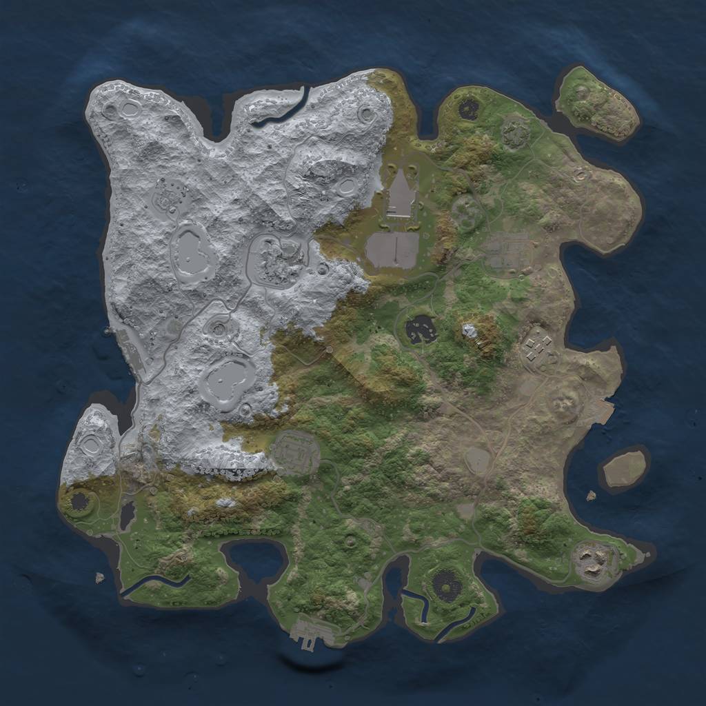 Rust Map: Procedural Map, Size: 3500, Seed: 174671893, 15 Monuments