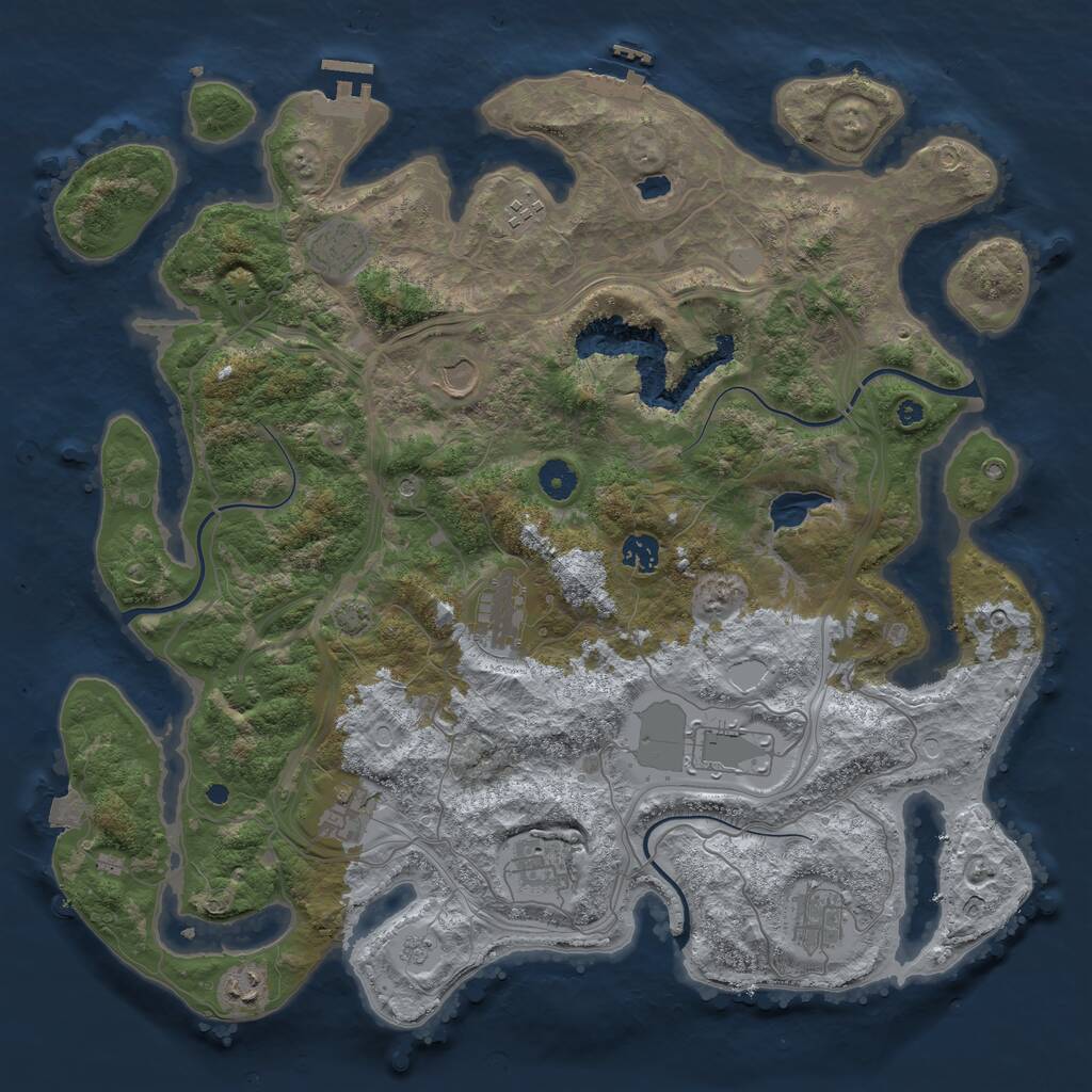 Rust Map: Procedural Map, Size: 4250, Seed: 178055247, 16 Monuments