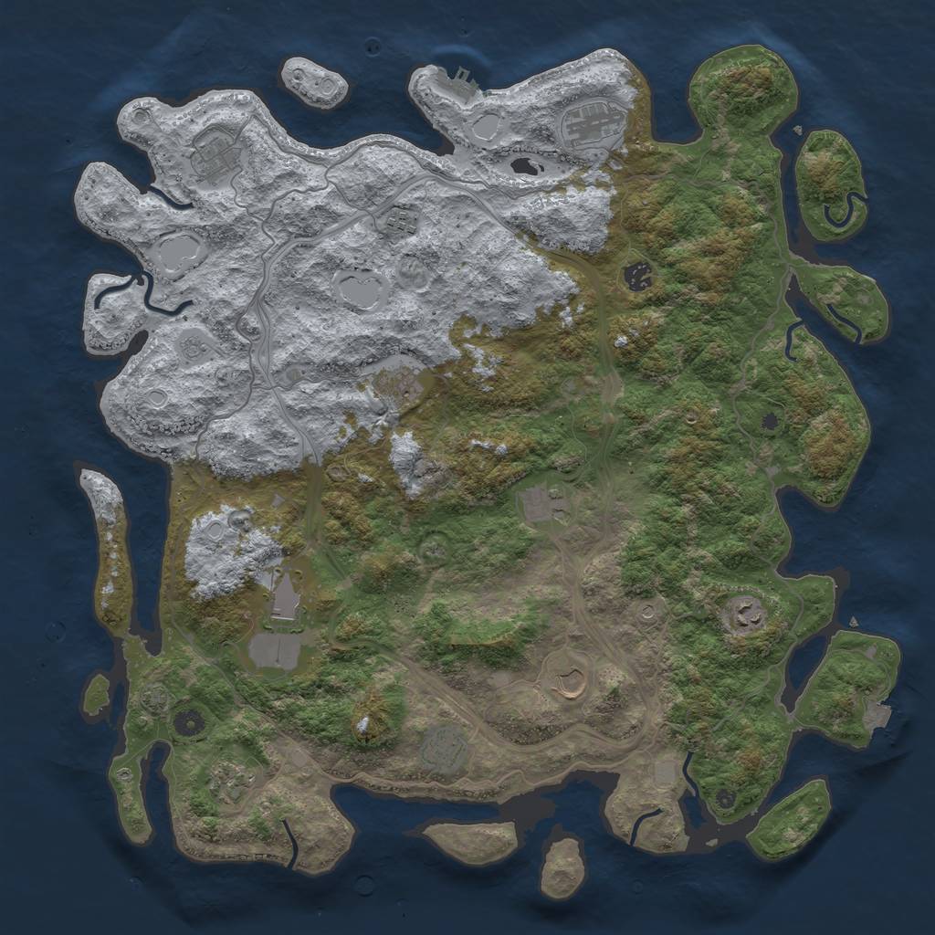 Rust Map: Procedural Map, Size: 4800, Seed: 783218961, 18 Monuments