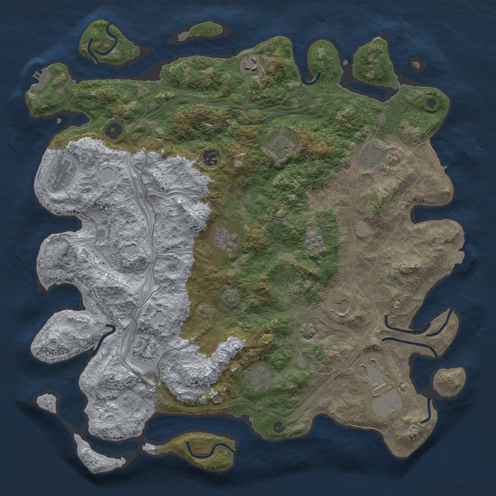 Rust Map: Procedural Map, Size: 4500, Seed: 15000000, 19 Monuments