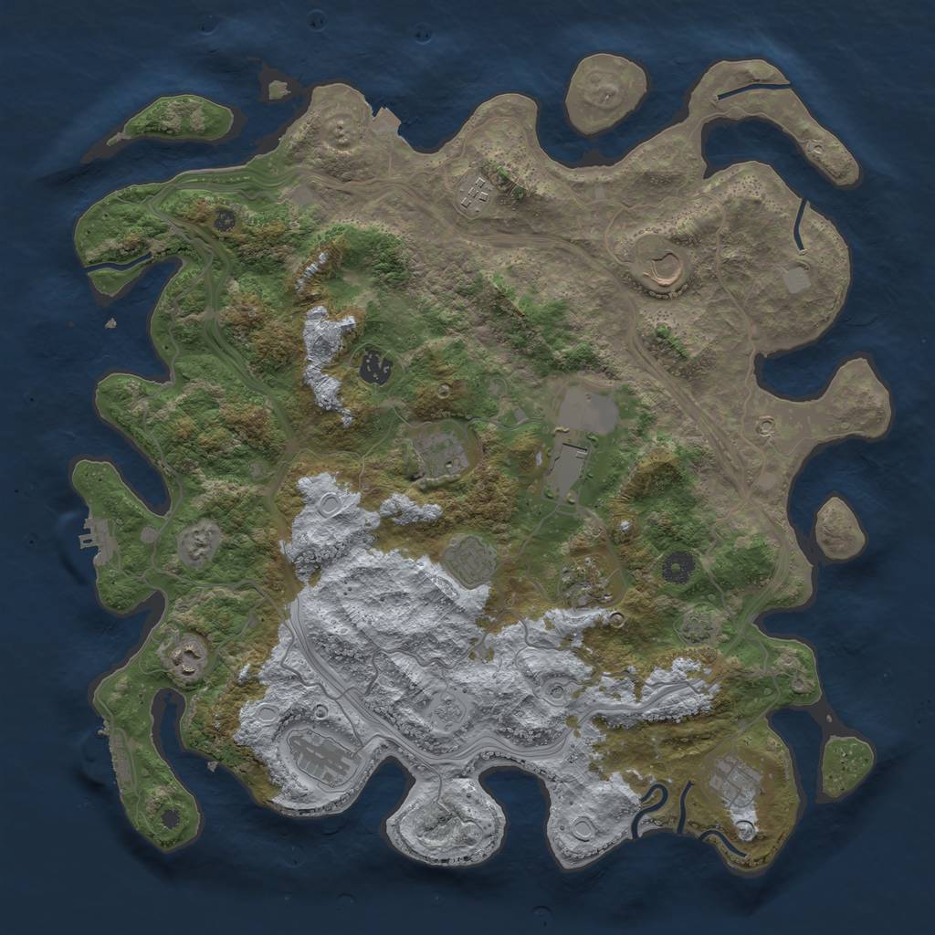 Rust Map: Procedural Map, Size: 4250, Seed: 281426813, 18 Monuments