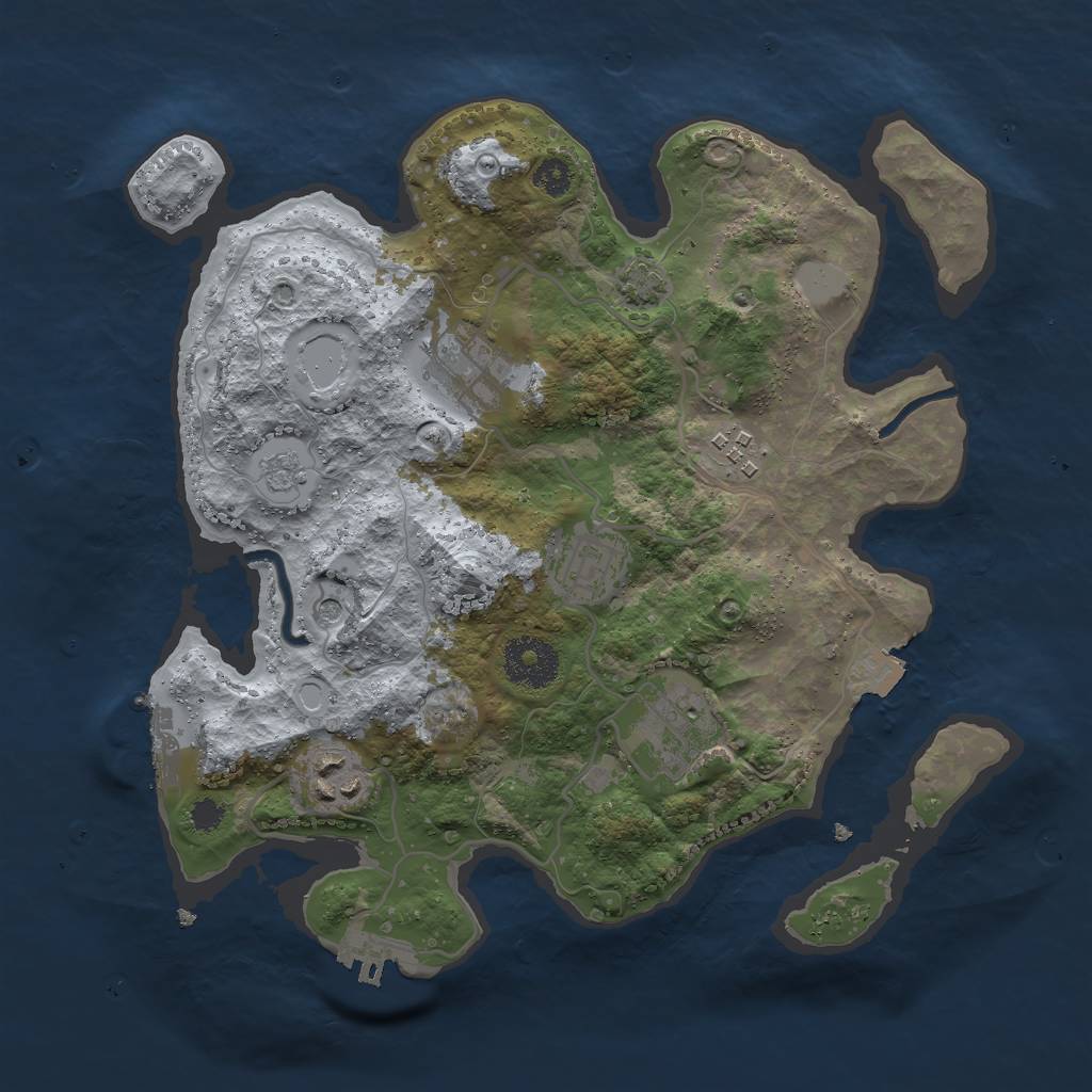 Rust Map: Procedural Map, Size: 3000, Seed: 727264648, 13 Monuments