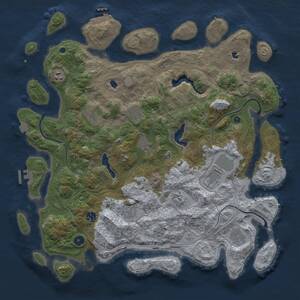 Thumbnail Rust Map: Procedural Map, Size: 4500, Seed: 529111568, 16 Monuments