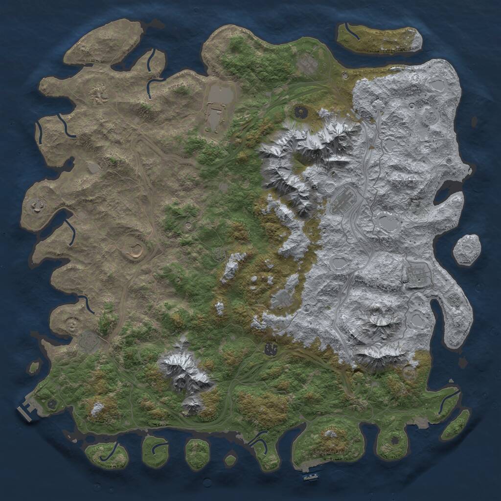 Rust Map: Procedural Map, Size: 5500, Seed: 510415, 17 Monuments