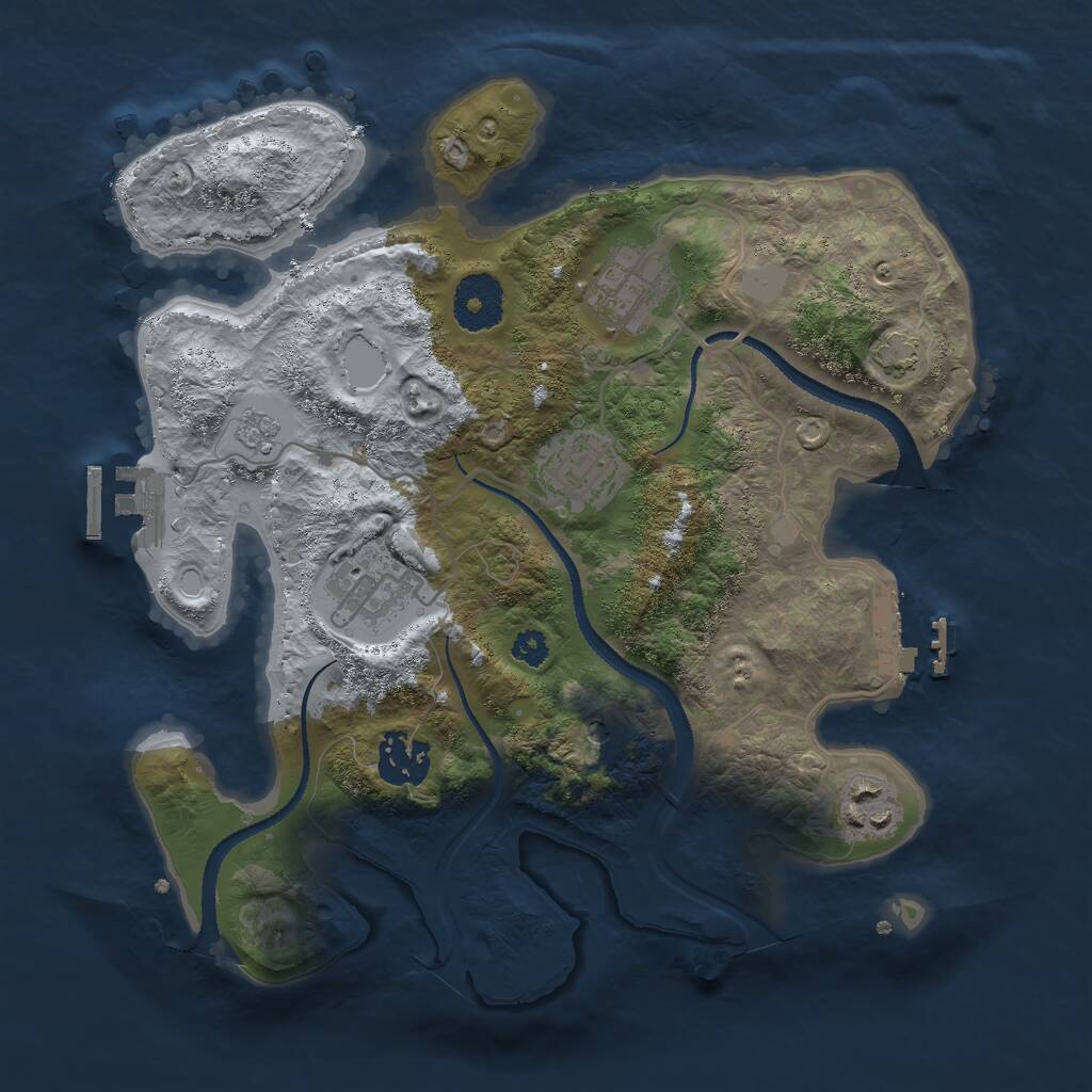 Rust Map: Procedural Map, Size: 3000, Seed: 1290652473, 11 Monuments