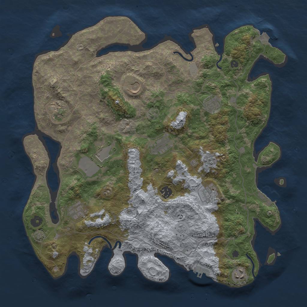 Rust Map: Procedural Map, Size: 4000, Seed: 1403188469, 18 Monuments