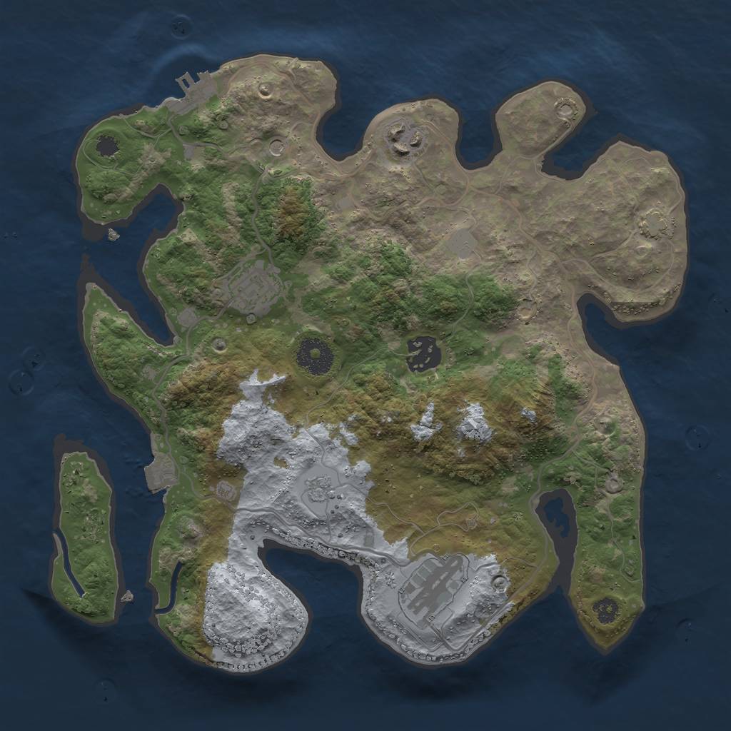 Rust Map: Procedural Map, Size: 3000, Seed: 1812100172, 11 Monuments