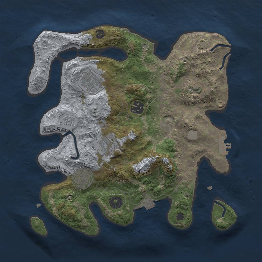 Rust Map: Procedural Map, Size: 3000, Seed: 1384416829, 11 Monuments