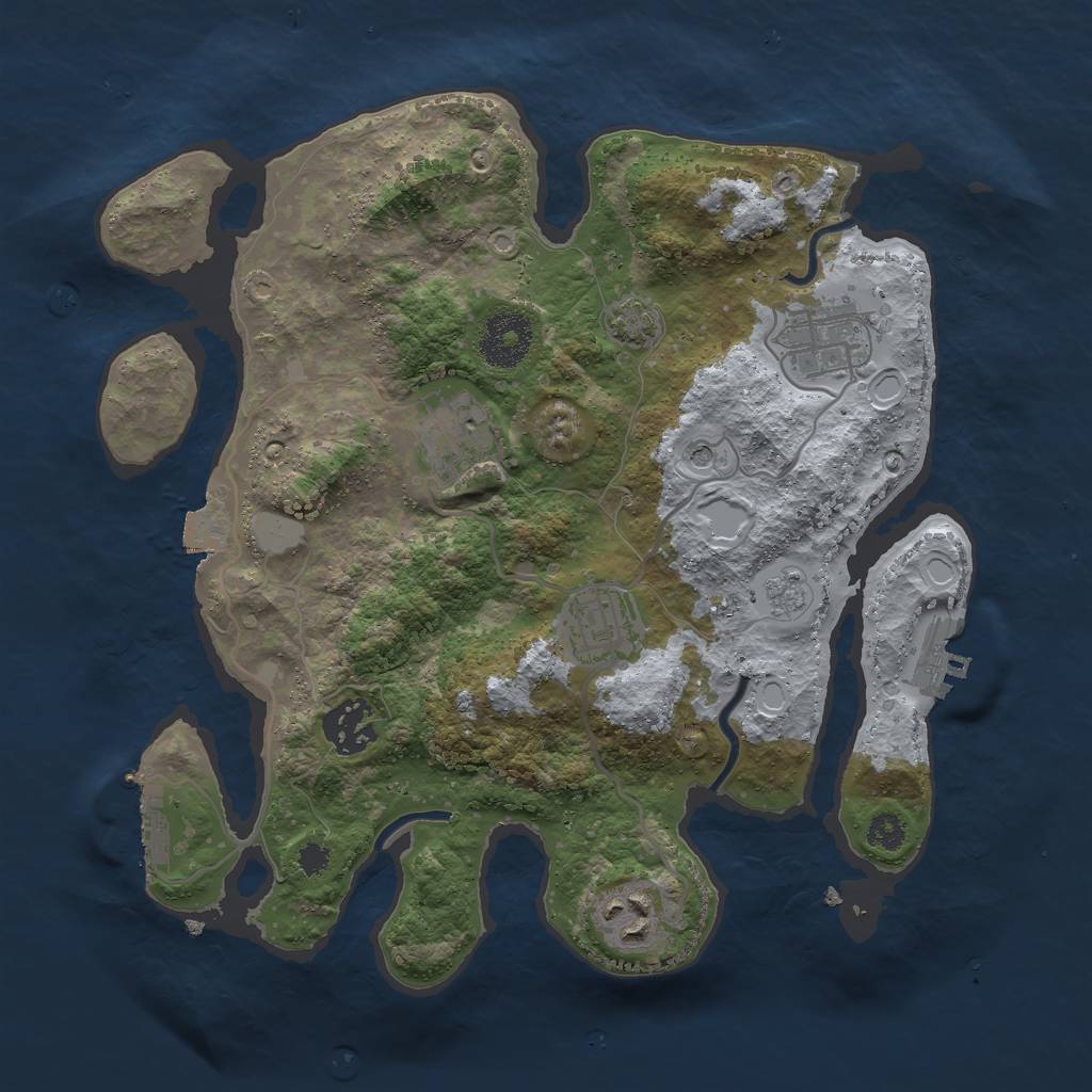 Rust Map: Procedural Map, Size: 3000, Seed: 13265, 13 Monuments