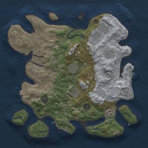 Thumbnail Rust Map: Procedural Map, Size: 3500, Seed: 1689145773, 16 Monuments