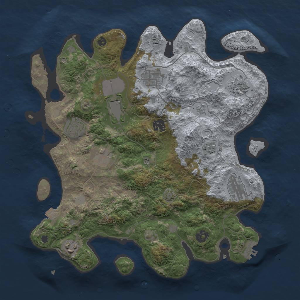 Rust Map: Procedural Map, Size: 3500, Seed: 108000508, 16 Monuments