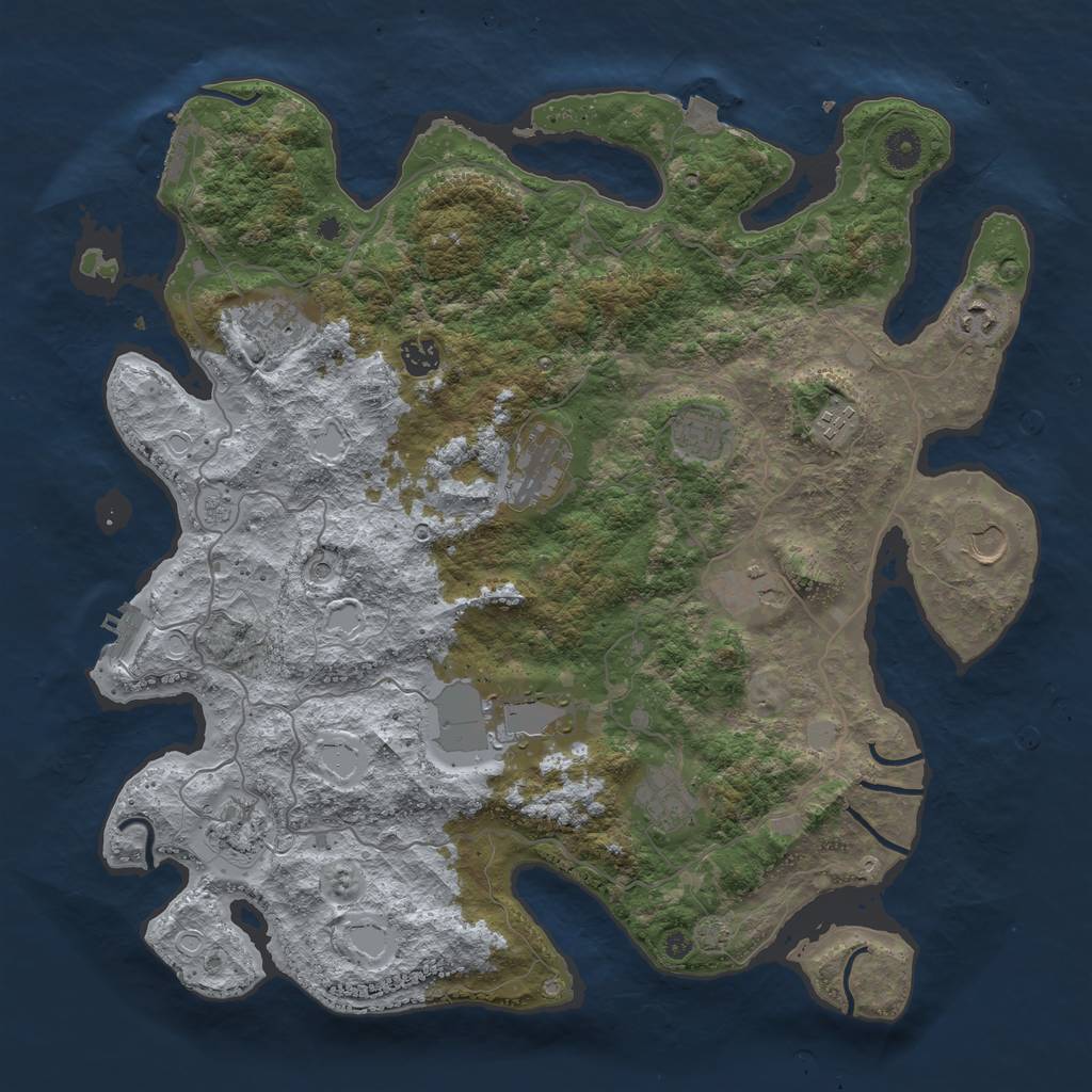 Rust Map: Procedural Map, Size: 4200, Seed: 3663659, 19 Monuments