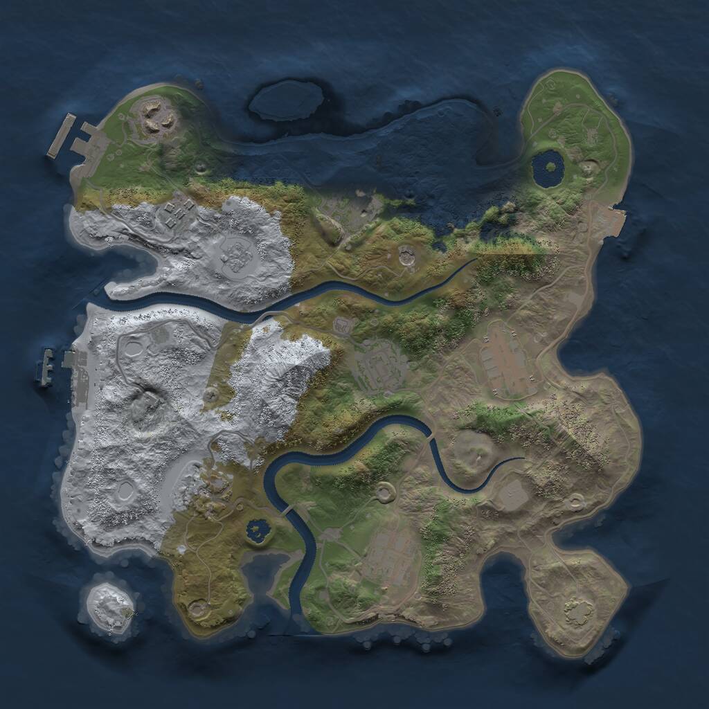 Rust Map: Procedural Map, Size: 3000, Seed: 55366, 13 Monuments