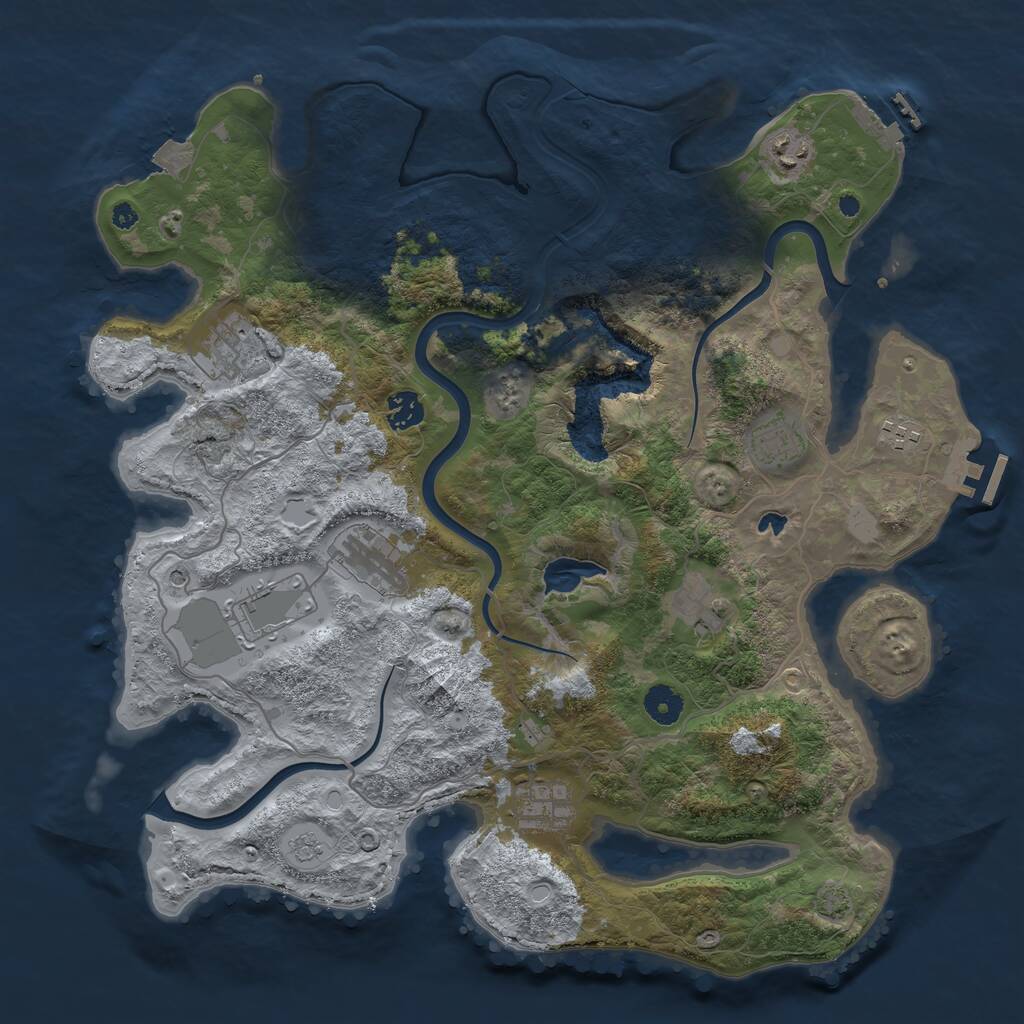 Rust Map: Procedural Map, Size: 4000, Seed: 1407562961, 15 Monuments