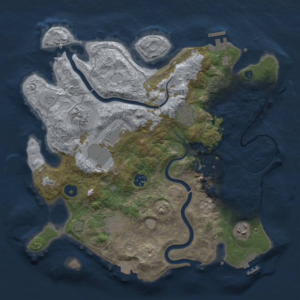 Rust Map: Procedural Map, Size: 3500, Seed: 139956484, 14 Monuments