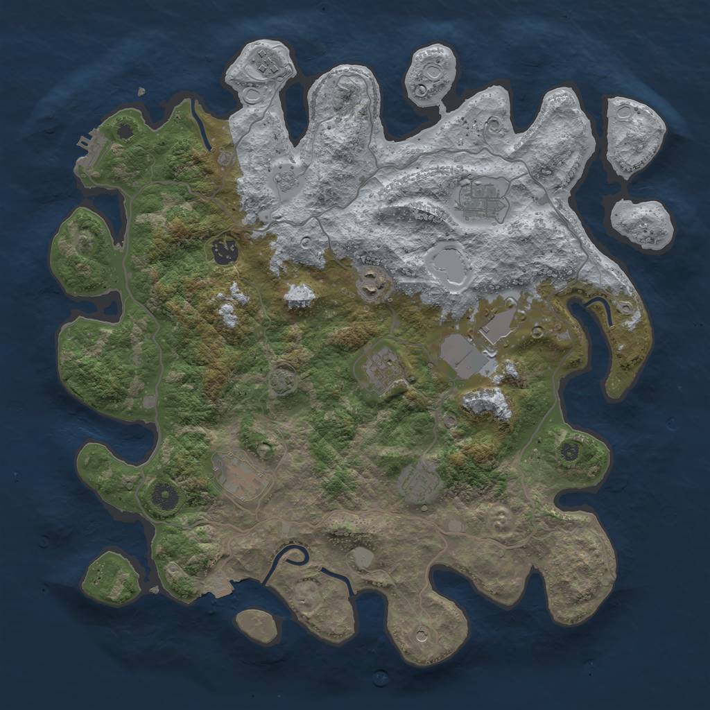 Rust Map: Procedural Map, Size: 4000, Seed: 382020205, 15 Monuments