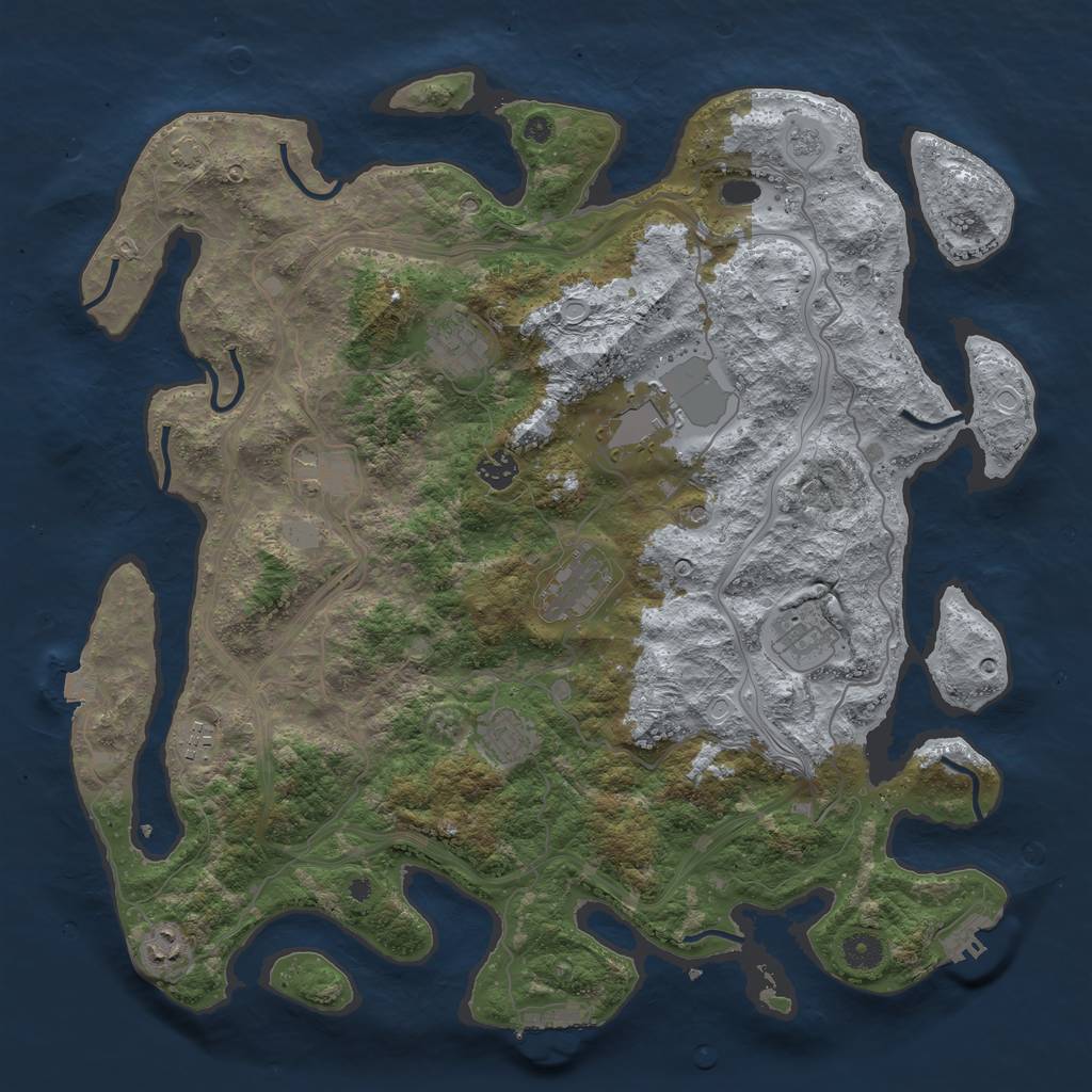 Rust Map: Procedural Map, Size: 4250, Seed: 471869316, 17 Monuments