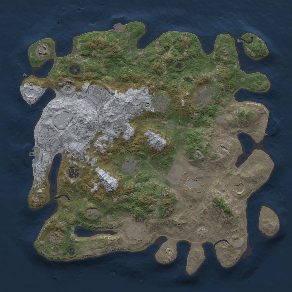 Rust Map: Procedural Map, Size: 4000, Seed: 1225434567, 19 Monuments