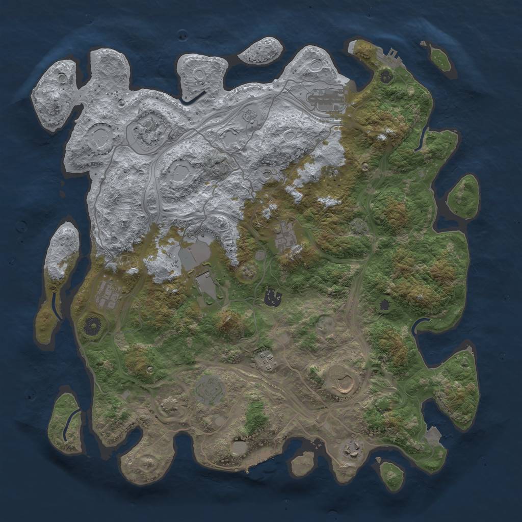 Rust Map: Procedural Map, Size: 4300, Seed: 789456123, 18 Monuments