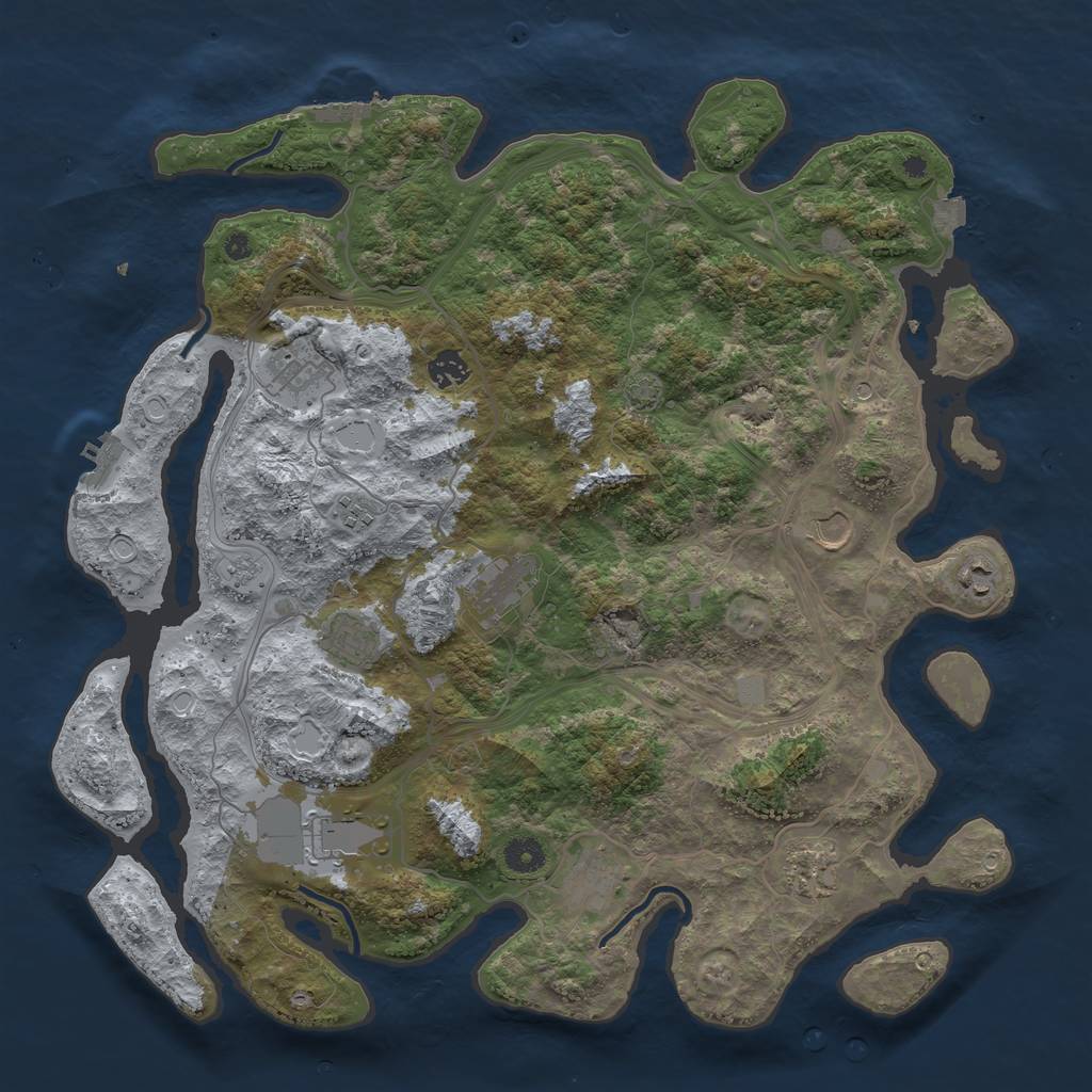 Rust Map: Procedural Map, Size: 4250, Seed: 145596825, 18 Monuments