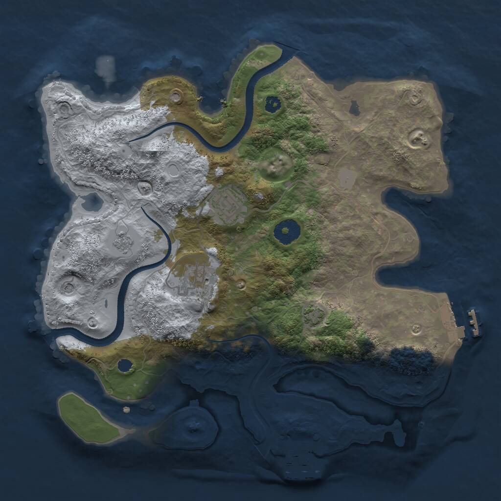 Rust Map: Procedural Map, Size: 3000, Seed: 428633742, 8 Monuments