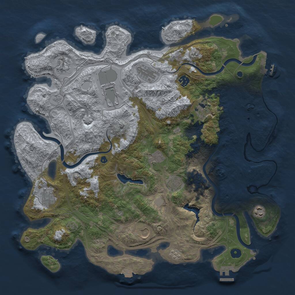 Rust Map: Procedural Map, Size: 4250, Seed: 7283972, 17 Monuments