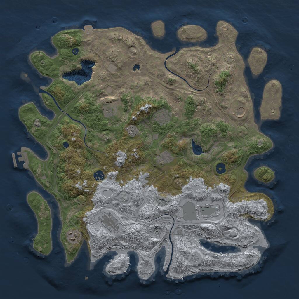 Rust Map: Procedural Map, Size: 4250, Seed: 1854657958, 14 Monuments
