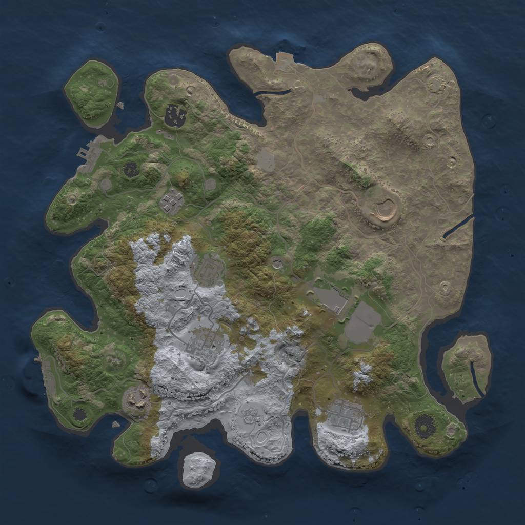 Rust Map: Procedural Map, Size: 3500, Seed: 1578963523, 16 Monuments
