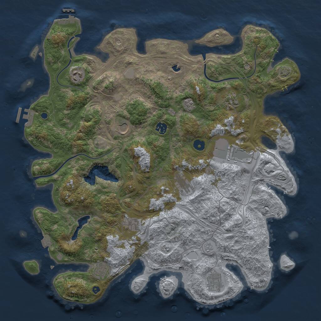 Rust Map: Procedural Map, Size: 4250, Seed: 91939959, 16 Monuments