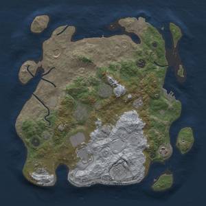 Thumbnail Rust Map: Procedural Map, Size: 3500, Seed: 22206786, 17 Monuments