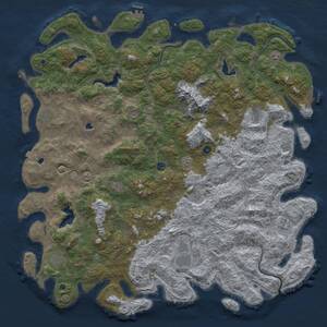 Thumbnail Rust Map: Procedural Map, Size: 6000, Seed: 1042409055, 17 Monuments