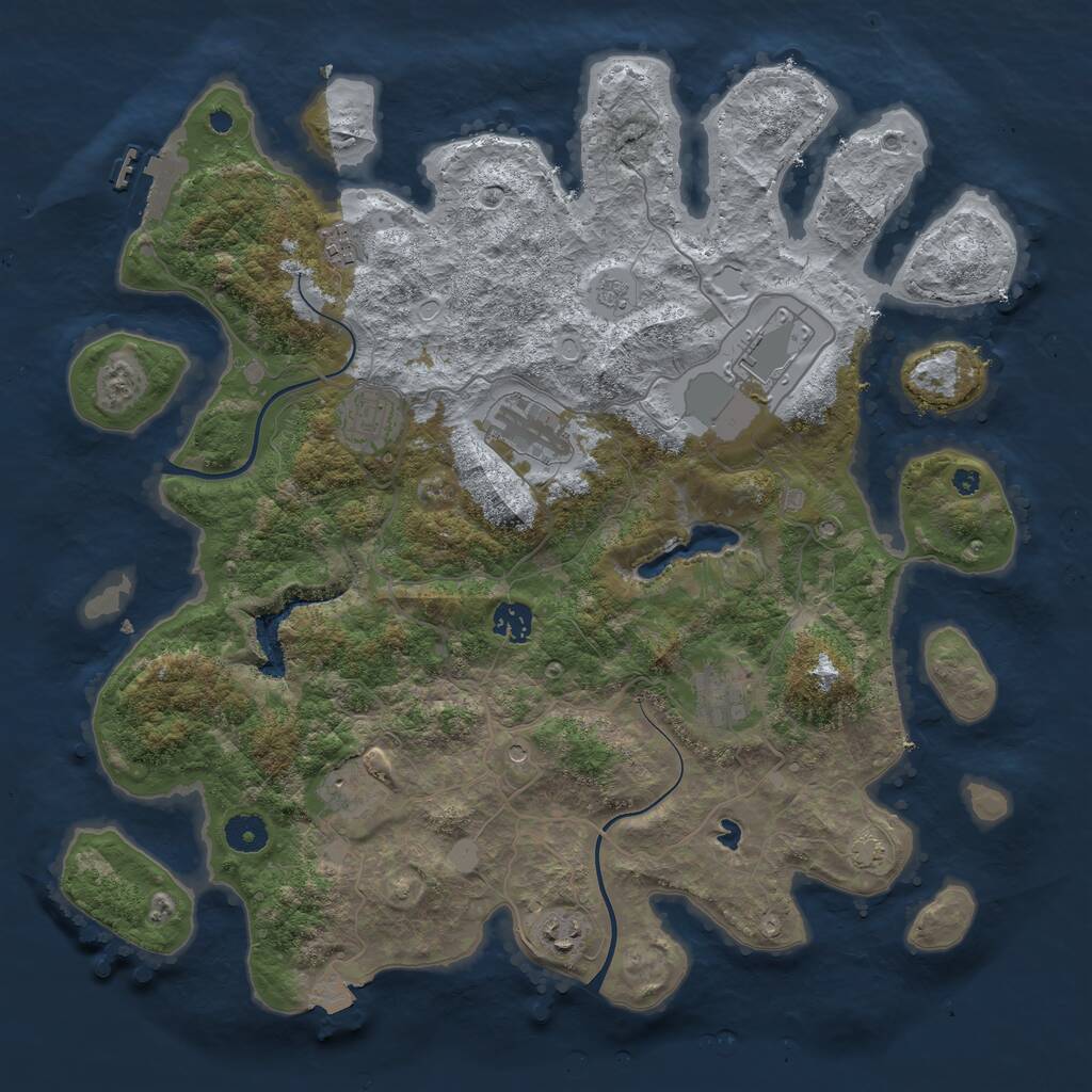 Rust Map: Procedural Map, Size: 4000, Seed: 2986514, 13 Monuments