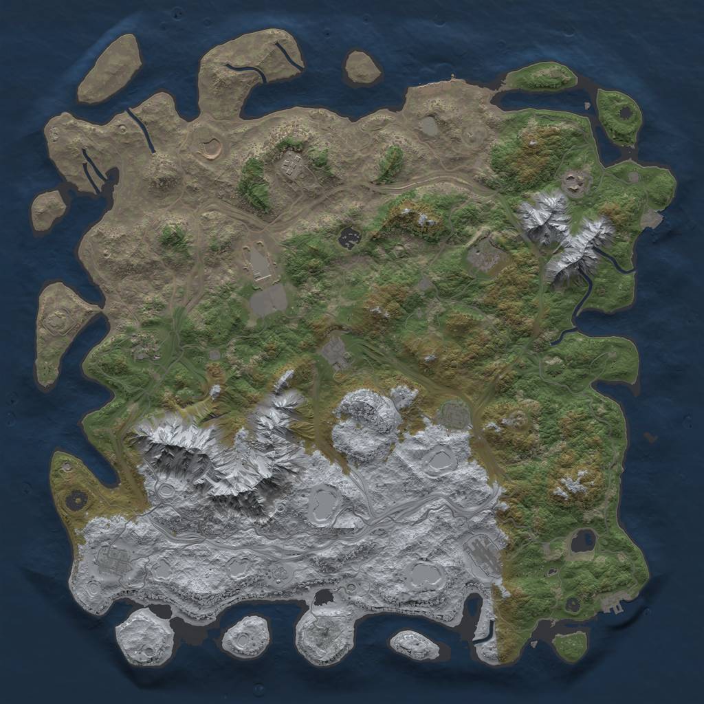 Rust Map: Procedural Map, Size: 5000, Seed: 13891, 19 Monuments
