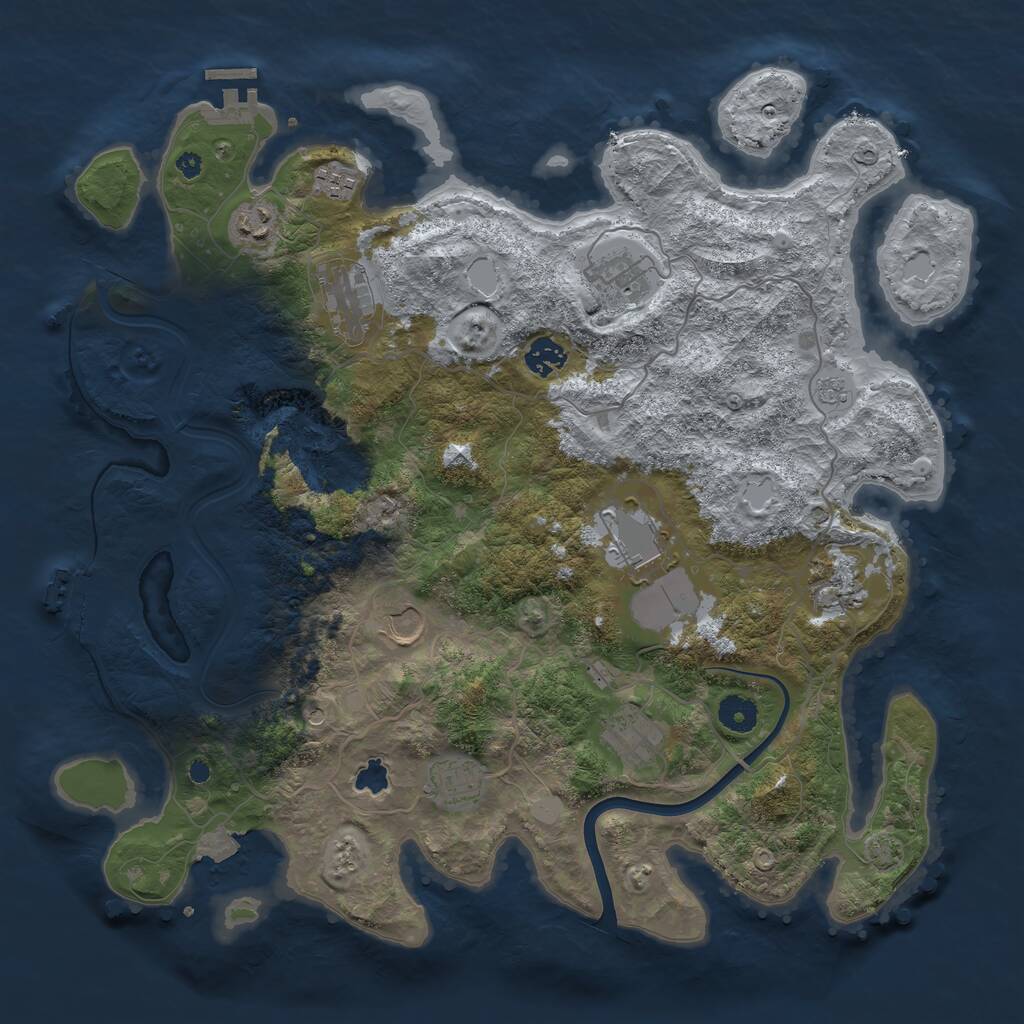 Rust Map: Procedural Map, Size: 4000, Seed: 49862872, 16 Monuments