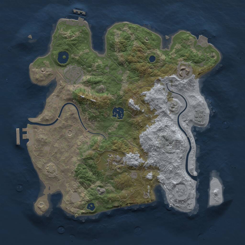 Rust Map: Procedural Map, Size: 3057, Seed: 15797, 11 Monuments