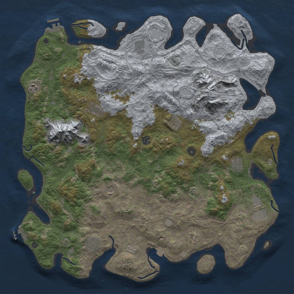 Rust Map: Procedural Map, Size: 5000, Seed: 198377019, 19 Monuments