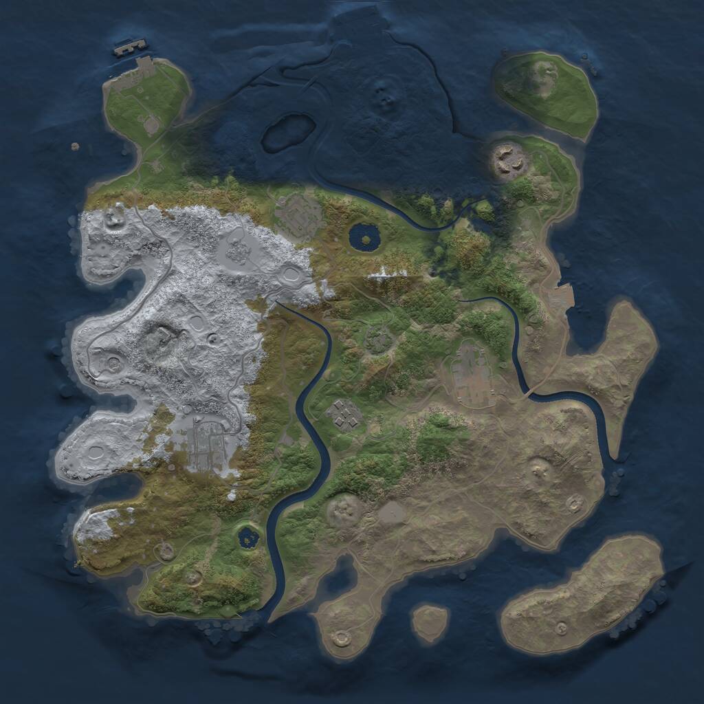 Rust Map: Procedural Map, Size: 3441, Seed: 6, 11 Monuments