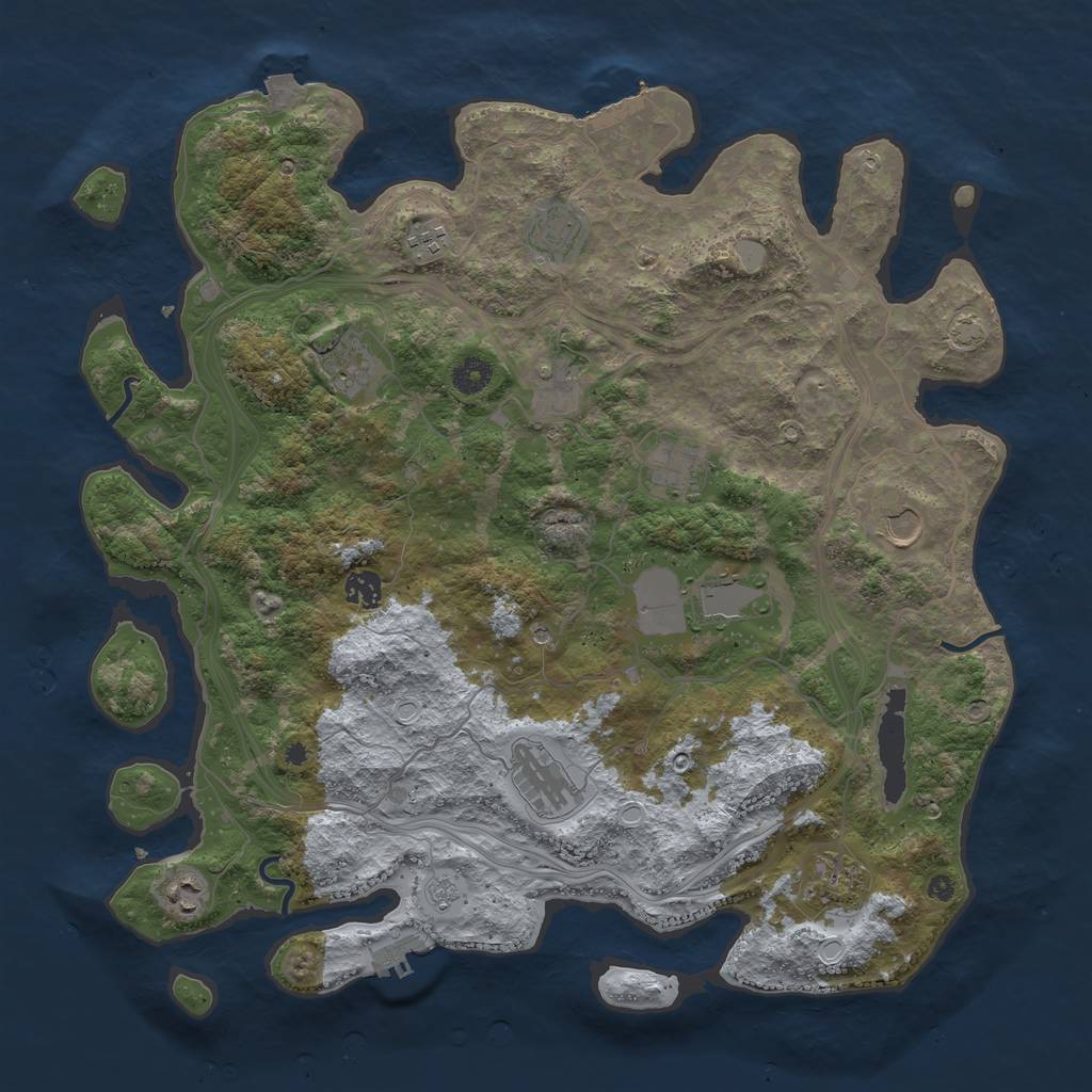 Rust Map: Procedural Map, Size: 4250, Seed: 1316250533, 19 Monuments