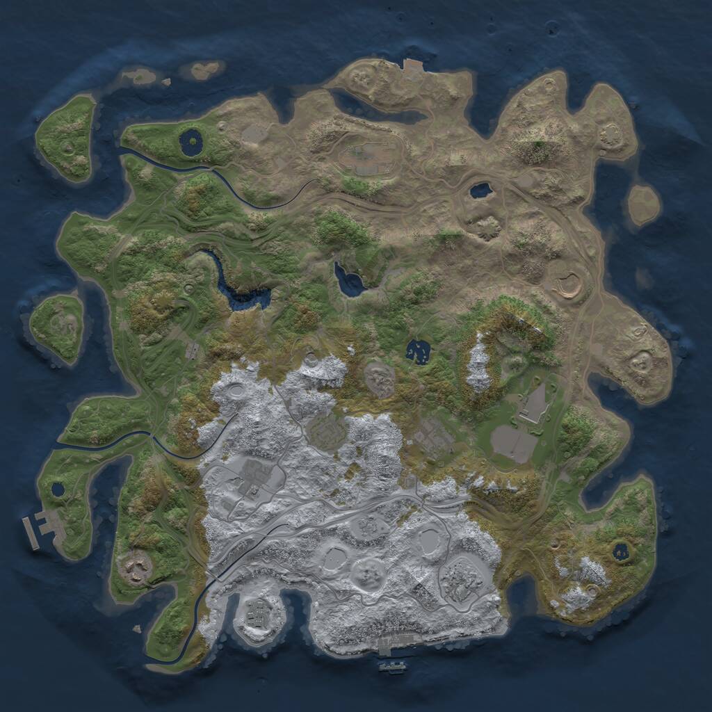 Rust Map: Procedural Map, Size: 4250, Seed: 576423, 16 Monuments