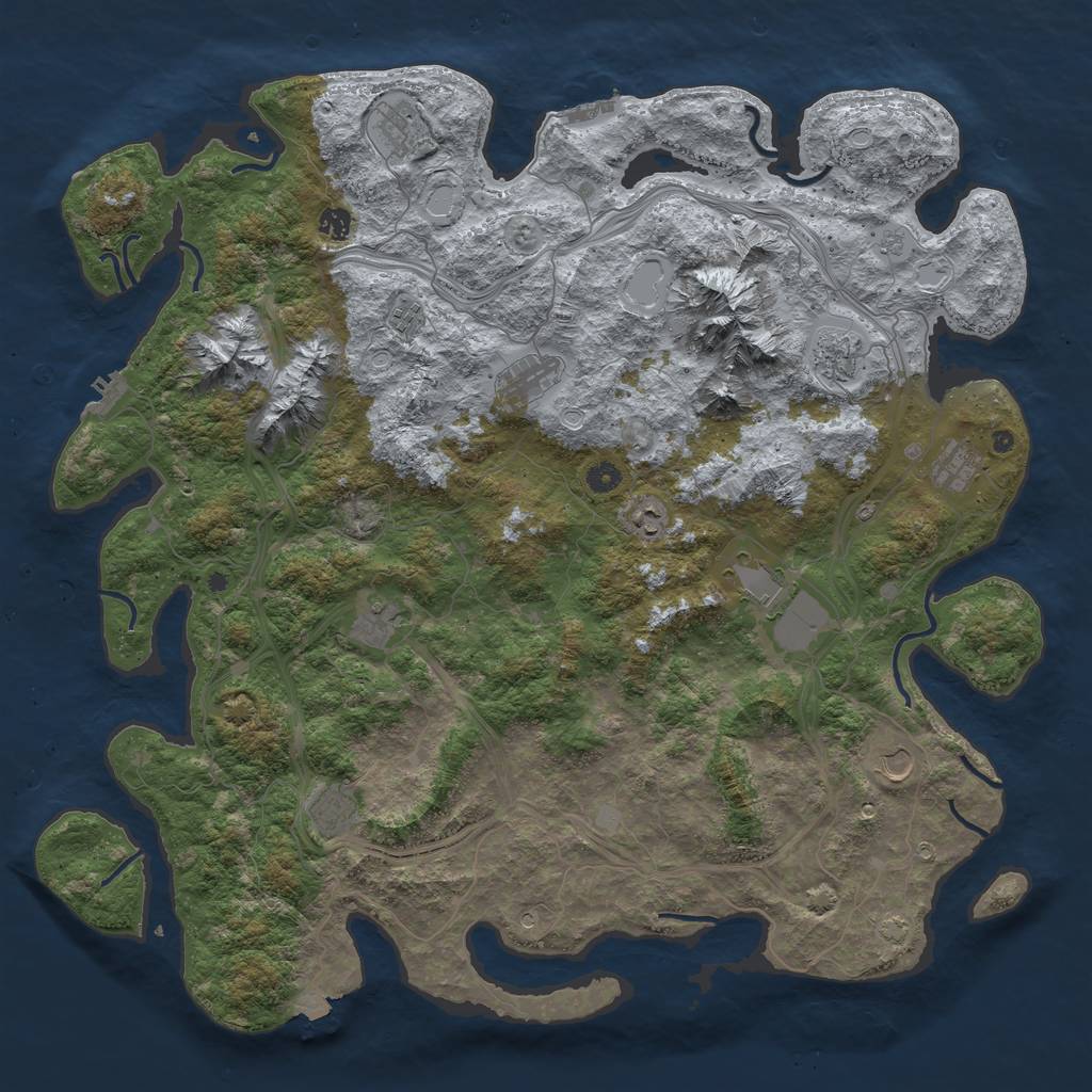 Rust Map: Procedural Map, Size: 5000, Seed: 23275635, 19 Monuments